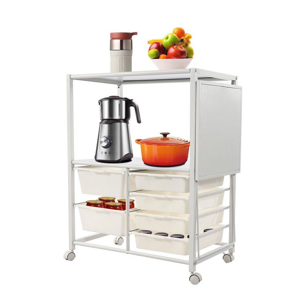 2-tier Storage Rack Organizer Shelf Freestanding Space Saver Storage Shelf White