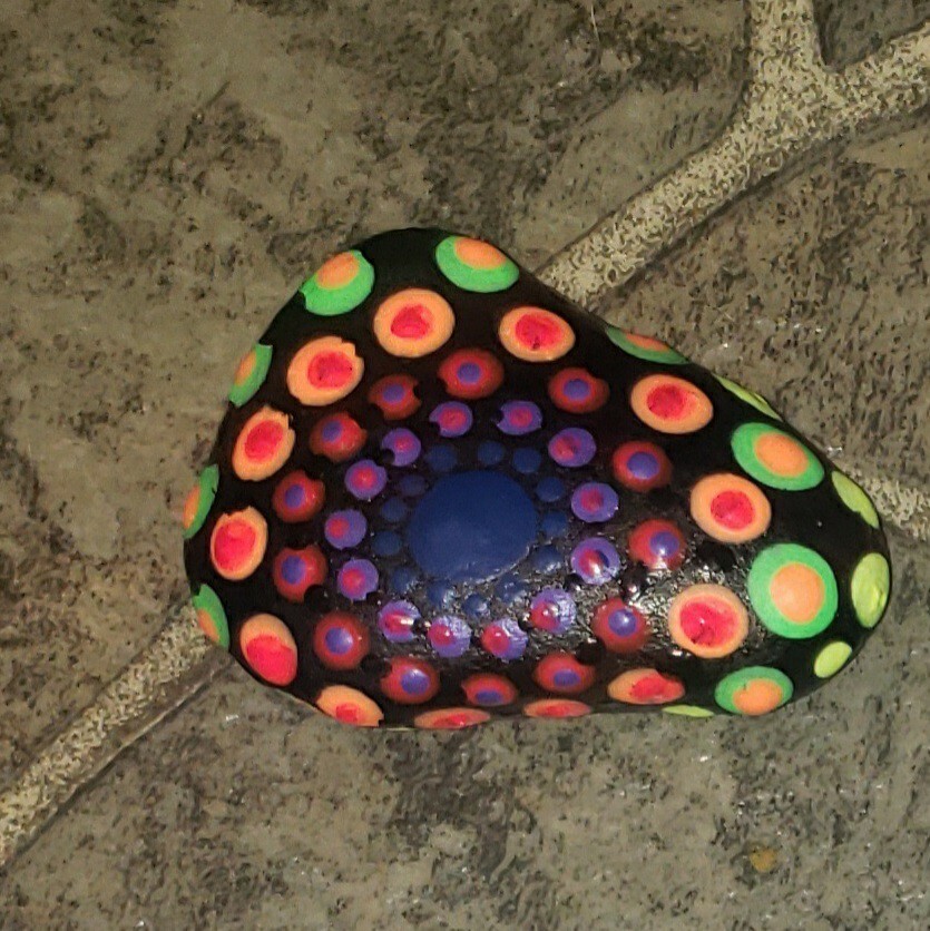 2 Hand Painted Mandala Rocks