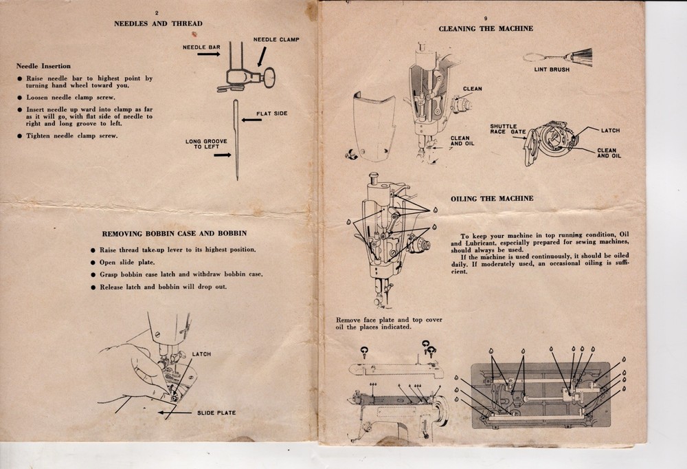 Sewing Machine Instruction Booklet Model 219 Model 217
