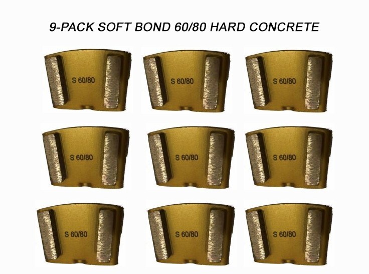 9-Pack! HTC Compatible Diamond Grinding Disc For Hard Surface, Grit 60/80