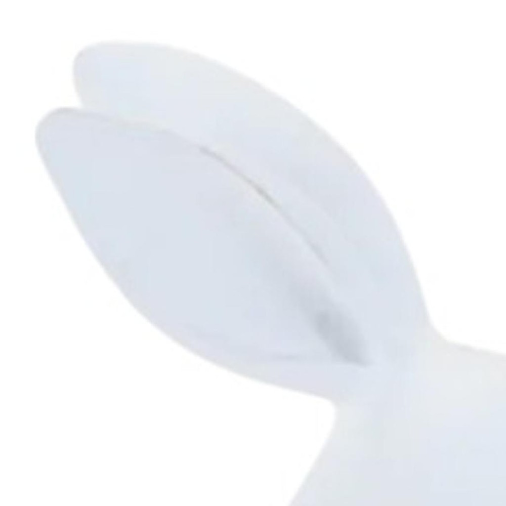 Set of Two White Polyresin Rabbit Figurines