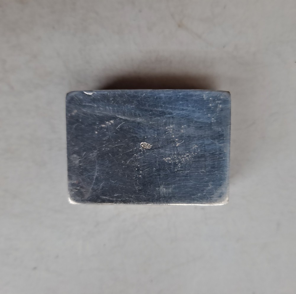 Vintage Sterling Silver Enamel Pill Box