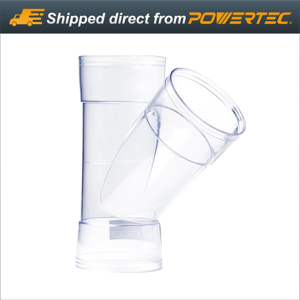 POWERTEC 70367 4" ID Y Fitting for 4" OD Dust Collection Pipes, 1 Pack