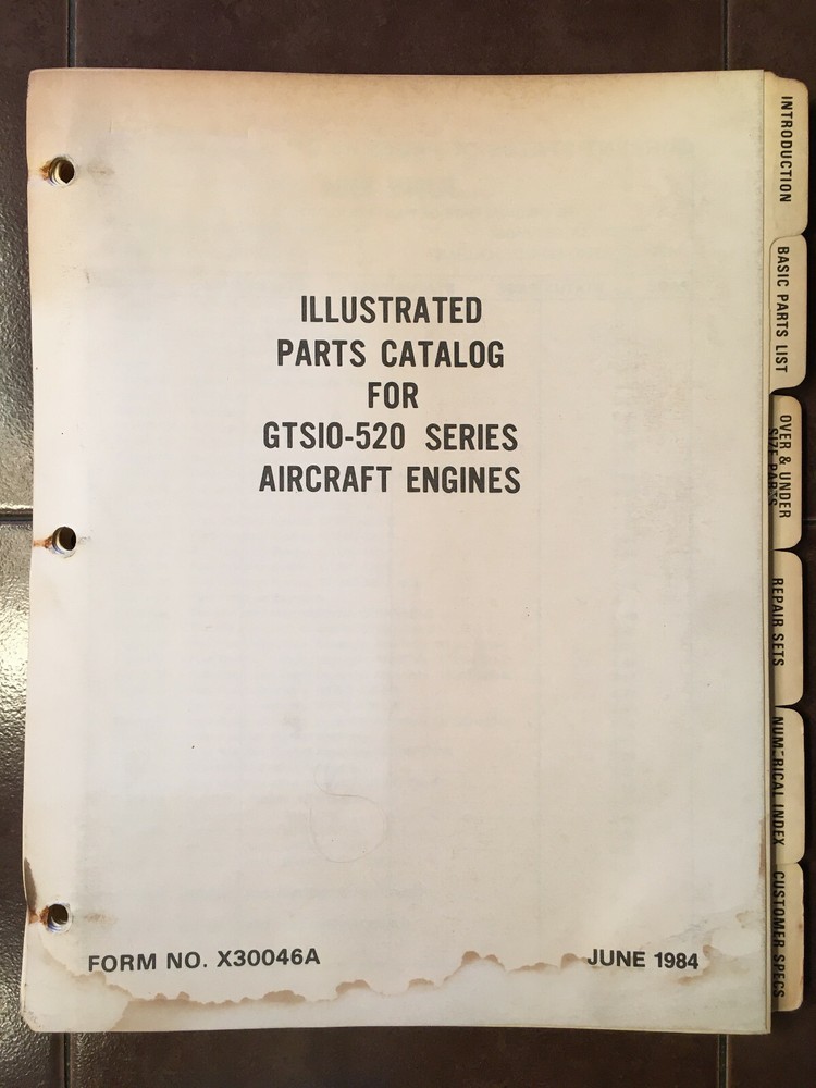 Continental GTSIO-520 Engine Illustrated Parts Manual