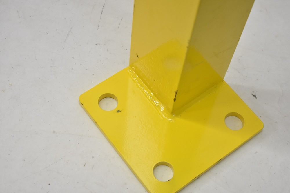 Global Industrial Steel Barrier Post Yellow Triangular 24" Tall Open Ended