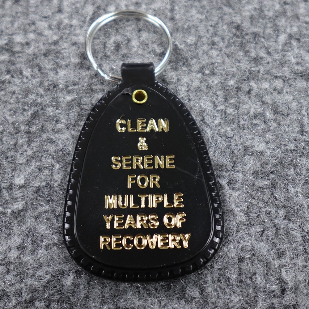 Narcotics Anonymous Key Tag Black Multiple Years Clean Time NA Keytag Keychain