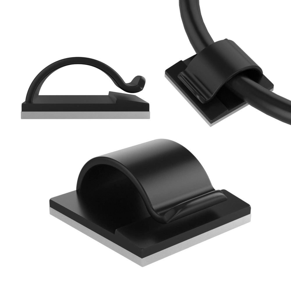 LinkDocs 30 Adhesive Cable Clips - Cable Management for Car Office Home