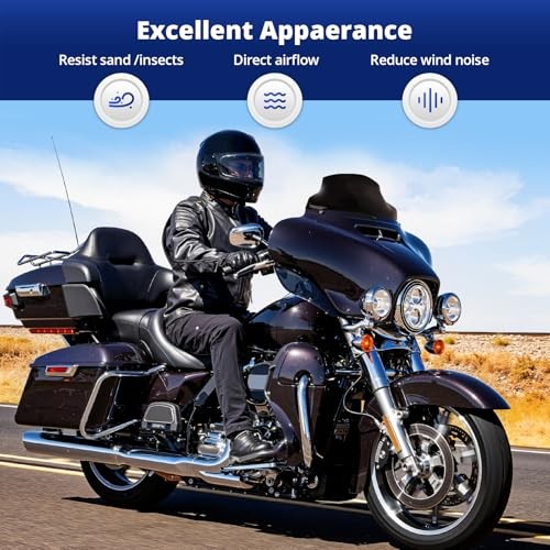 9" Motorcycle Wave Windshield Windscreen, Compatible with 2014-2023 Har ley