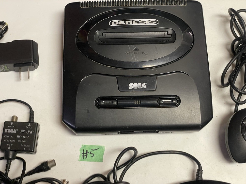 SEGA Genesis Model 2 Black Console W/ Controller & Cables #5