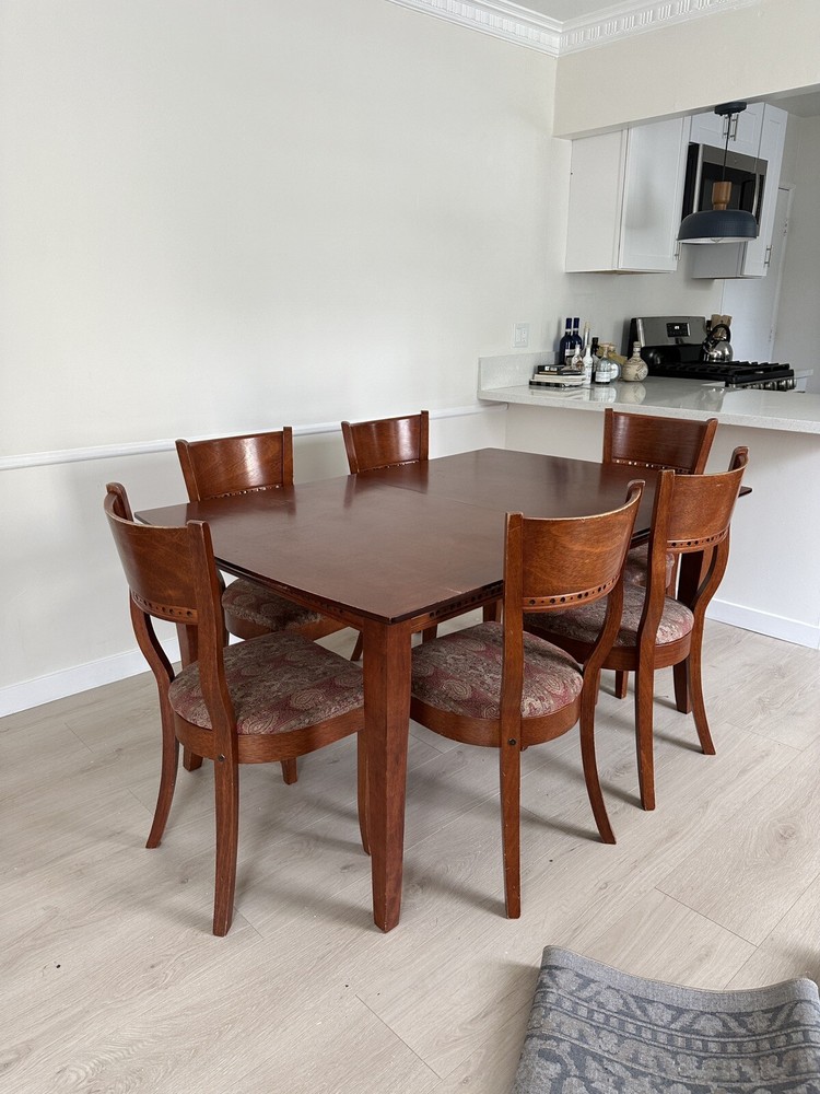 wood dining table set 6 chairs used