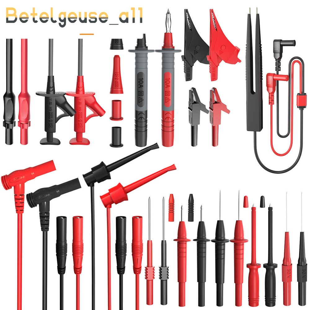 25PCS Silicone Multimeter Test Leads Kit with Replaceable Wire Piercing Probes