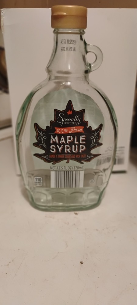 Maple Syrup Glass Bottle EMPTY 12.5 fl oz. with Loop Handle, Plastic Cap crafts