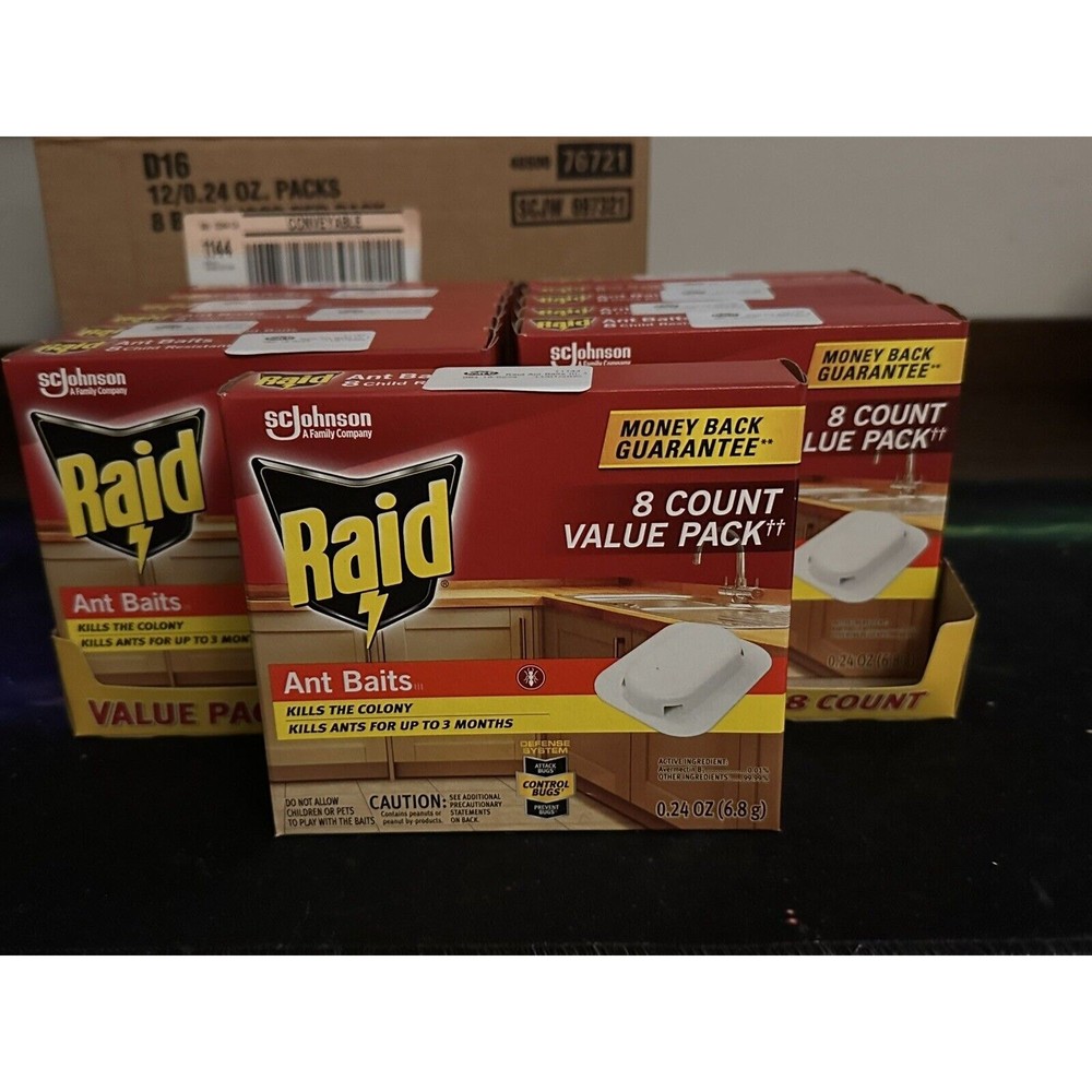 12 New Boxes Raid 8-Count ANT Bait Traps Pest Control Ant Killer