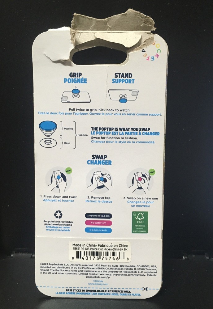 Pop-grip Mickey Mouse Pop socket: Blue