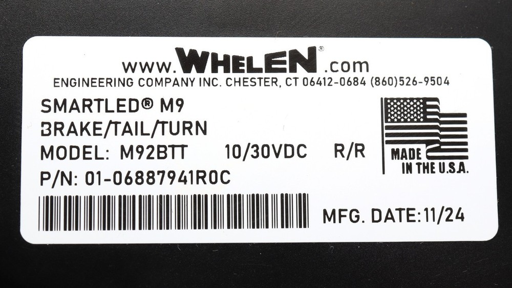 Whelen M92BTT Surface Mount LED Brake/Tail/Turn Light
