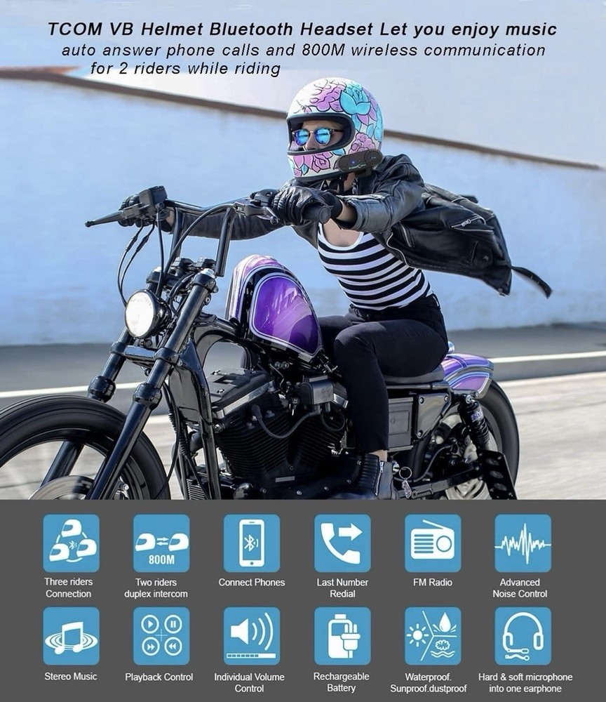 Freedconn Motorcycle Bluetooth Headset TCOM-SC BT5.0 Motorcycle Bluetooth Commun