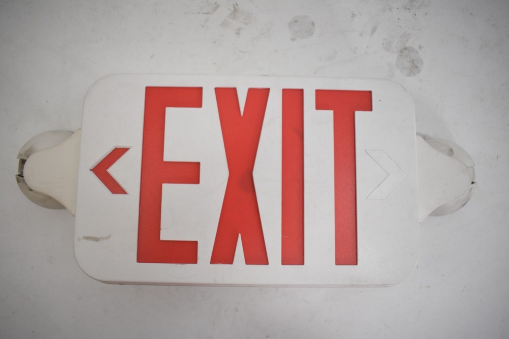 Exit Sign Emergency Light High Output Double/Single Face Red Letters