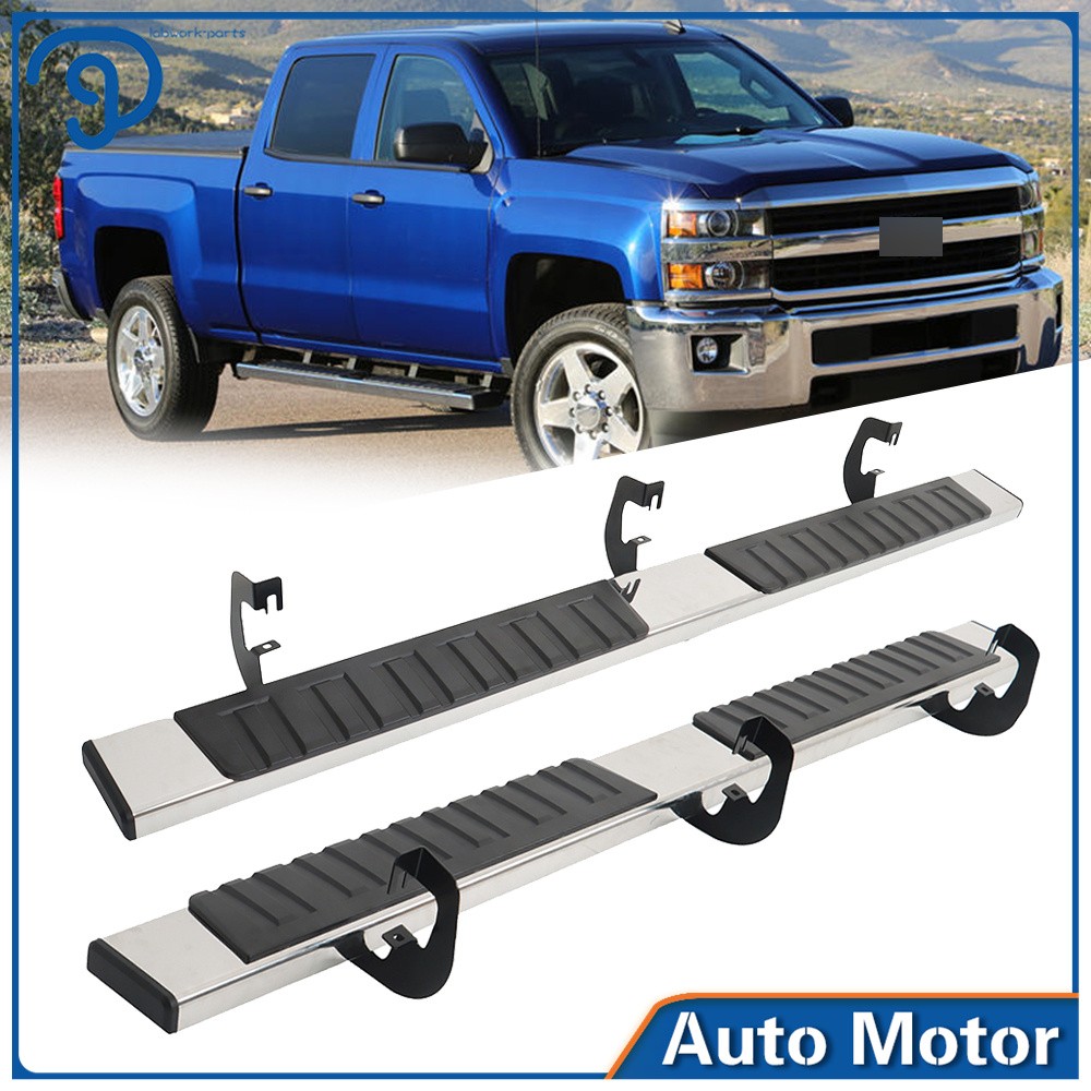 Fit For Chevy Silverado 1500 Double Cab 2019-2024 Running Boards Side Steps