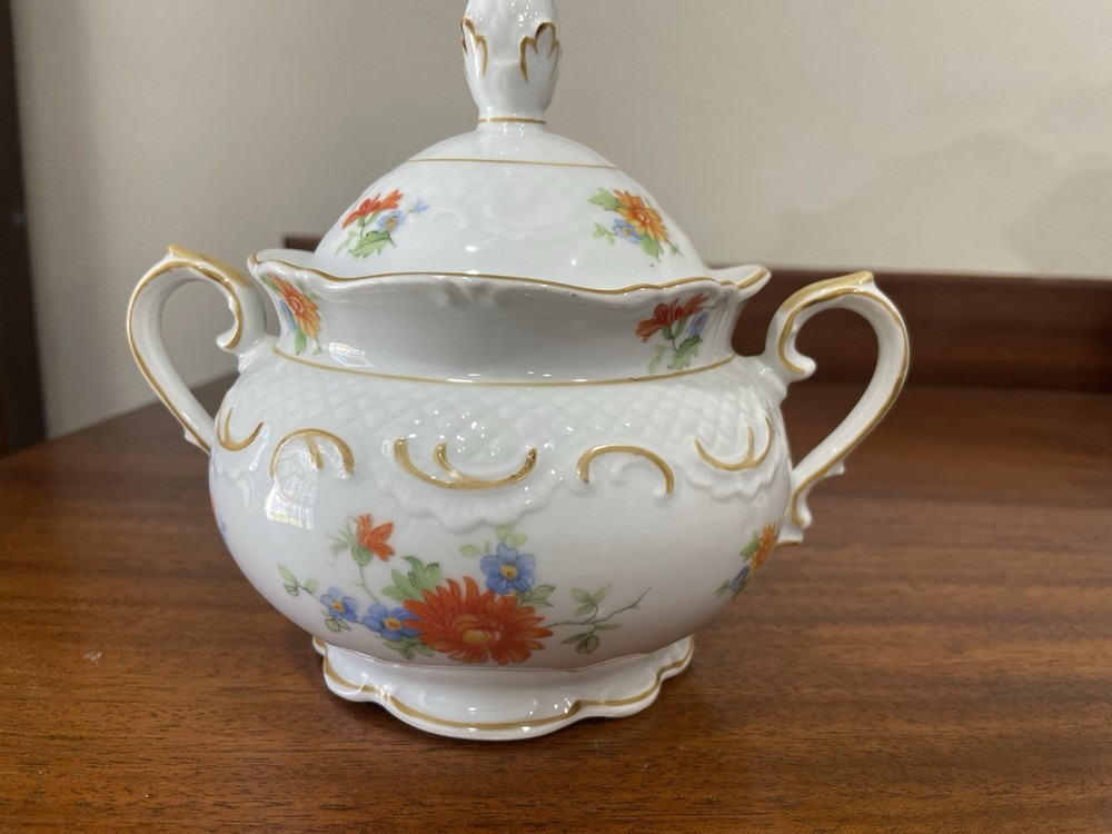 Schumann Bavaria Sugar Bowl Floral Pattern Preowned