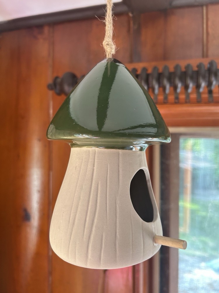 Painted Terra Cotta Birdhouse