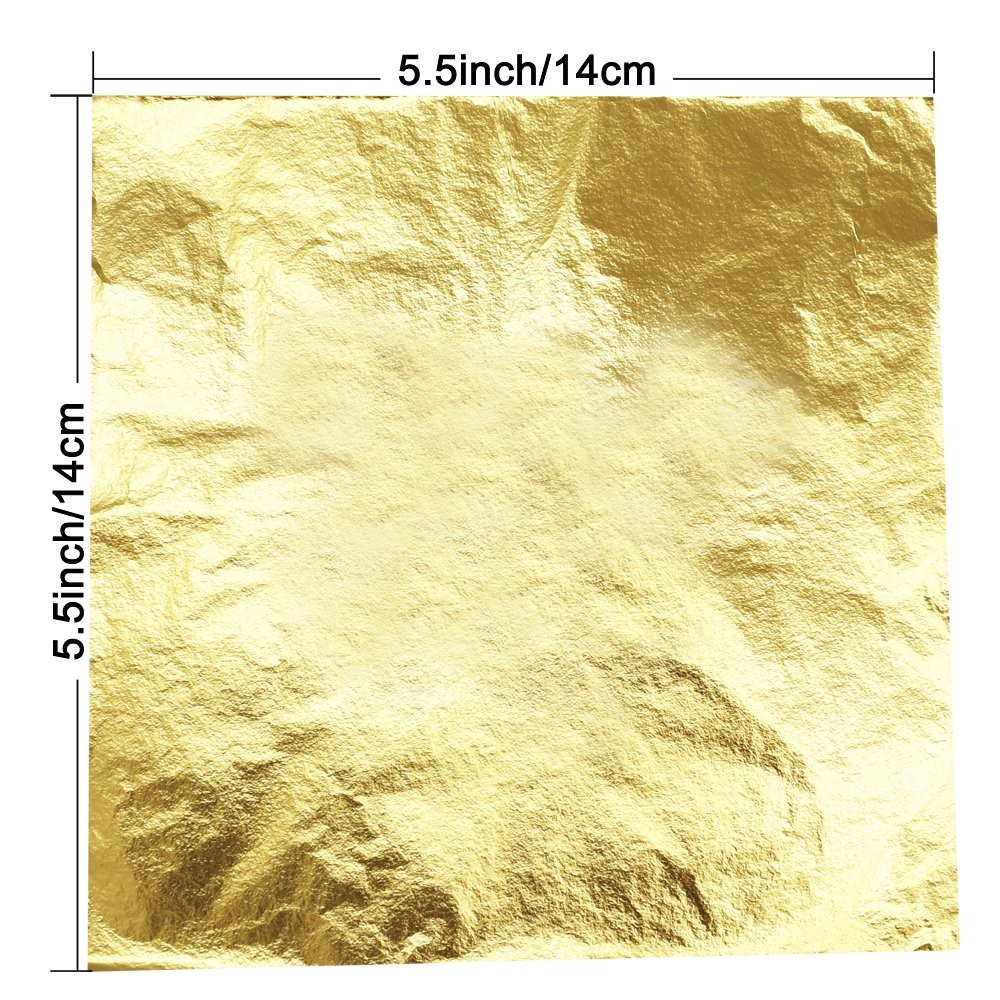 Gigules Gold Leaf Sheets 100 Pcs Imitation Foil for Arts