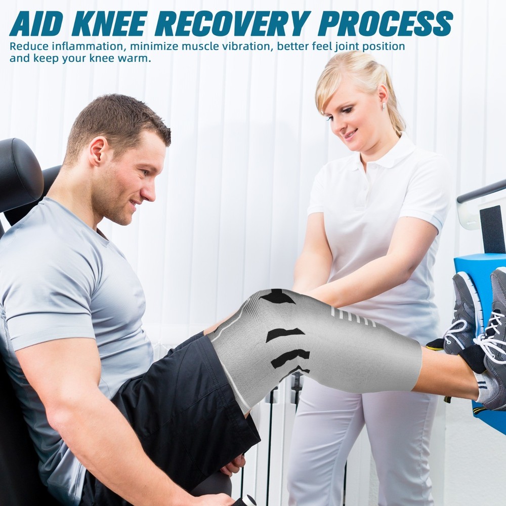 Knee Sleeve (1 pair) – Black & Grey, S-XXL, Compression & Support
