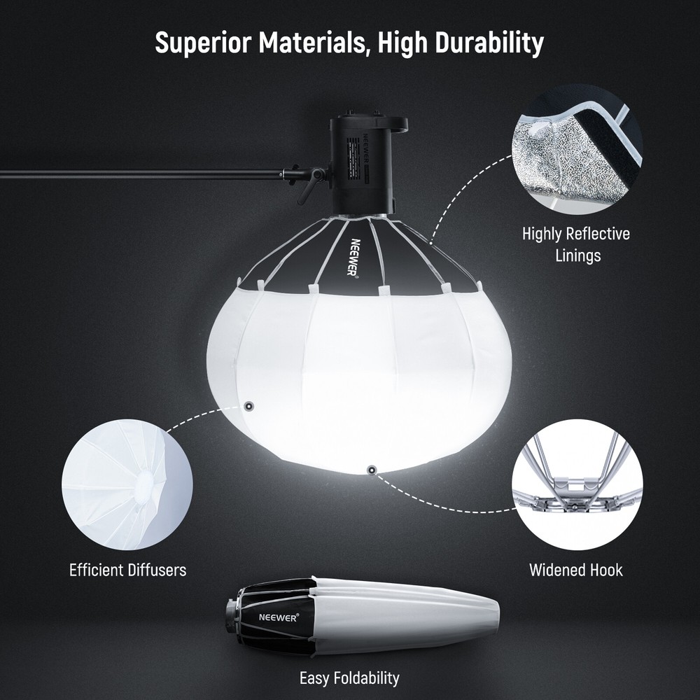 65cm Lantern Softbox One Step Quick Release， Light Diffuser with Skirt