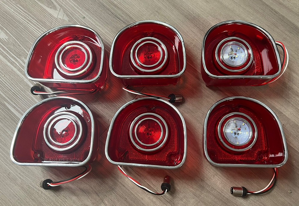 1968 68 GM Impala LED Version Standard Tail Lamp Backup Reverse Light Lens Set