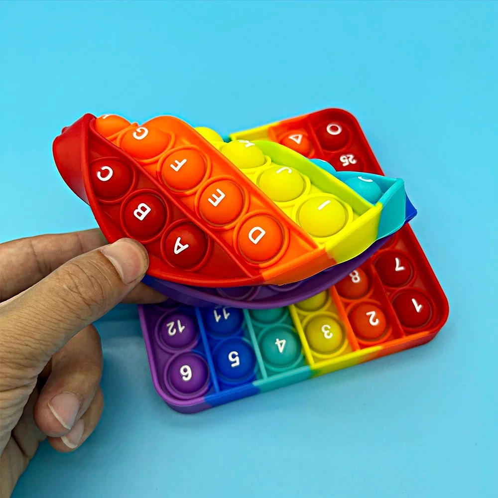 Push Pop It Bubble Silicone Alphabet Math Learning Stress Relief Game