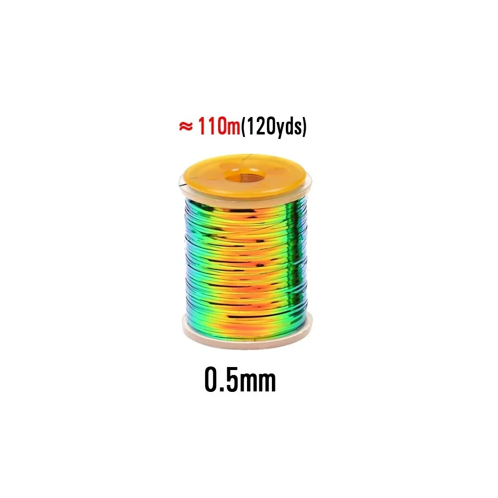 TINSEL FLASH - 2 Tone Peacock - .5mm - Perdigon Wrap - Fly Tying Materials - NEW