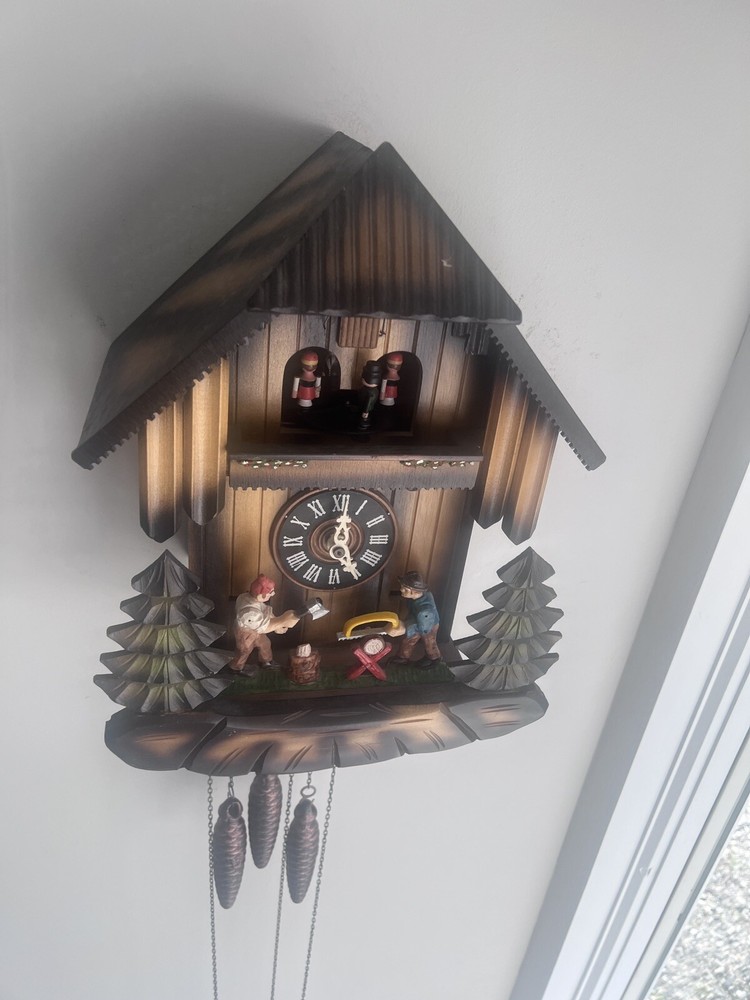Wood Cutters Cuckoo Clock 1987
