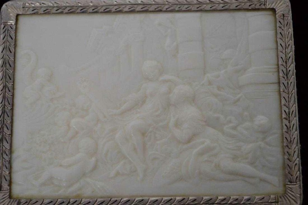 Fine Antique French Silver Frame Cigarette Box.