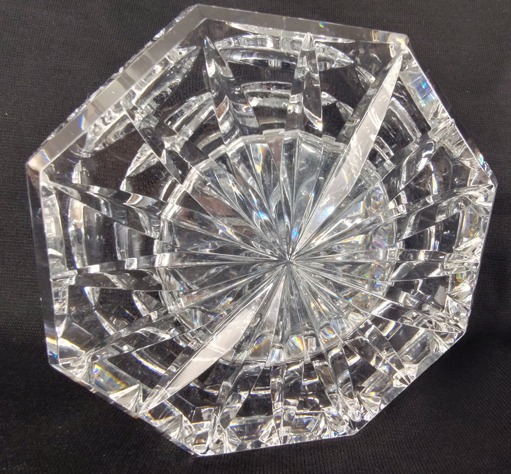 Quartz Table Clock Watch Crystal Cut Glass Frame