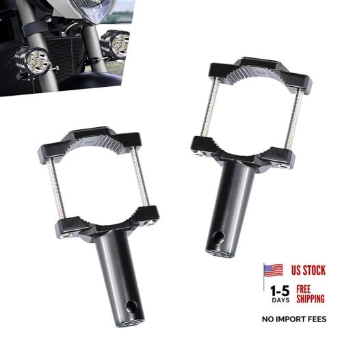 2 PCS Motorcycle Spotlight Mount Brackets, Alloy Front Fork Lamp Bracket for