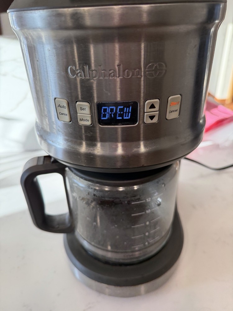 Calphalon 12 Cup Programmable Coffee Maker Stainless Steel Tested Works