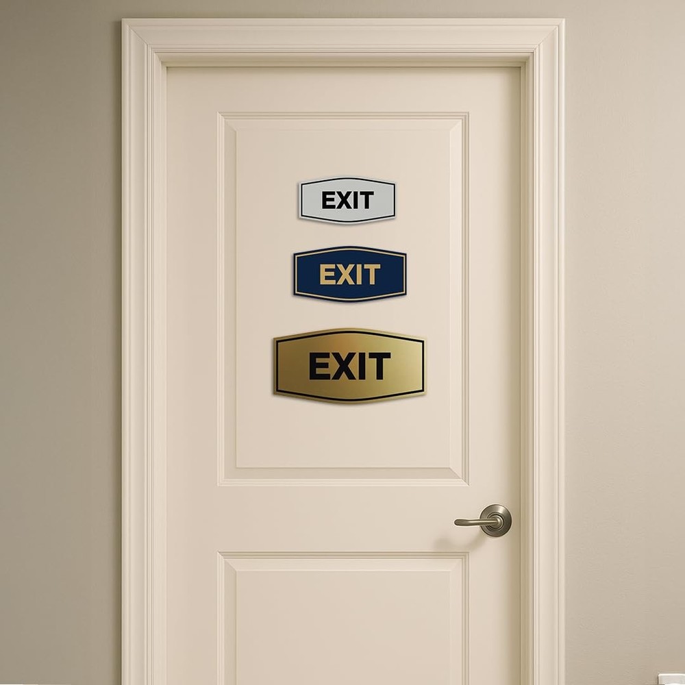 Fancy EXIT Sign Small Black/Gold 1 PC Door Wall Mount Display