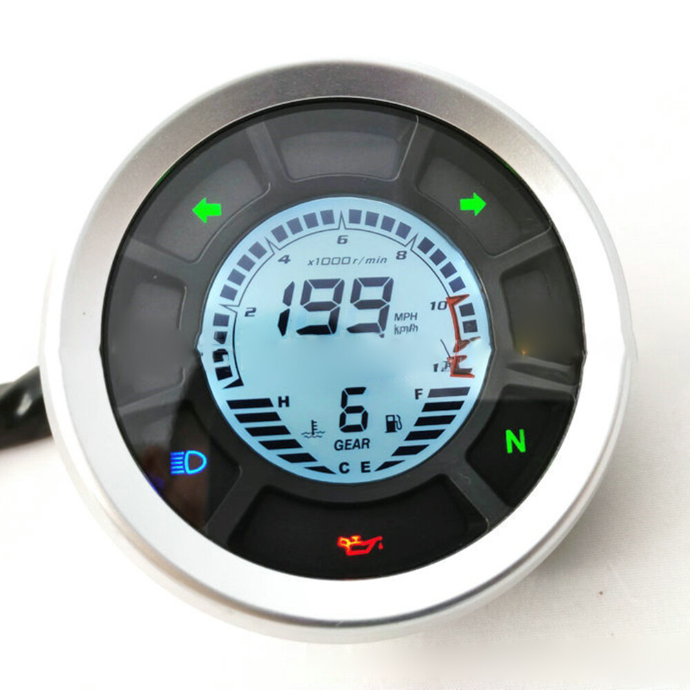 Motorcycle Speedometer Digital LED LCD Odometer Universal