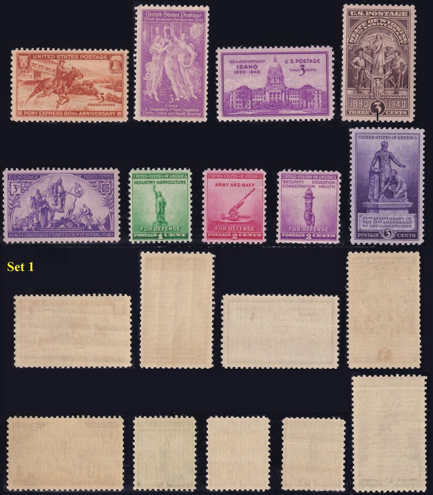 #894-902 1940 Commemoratives MNH