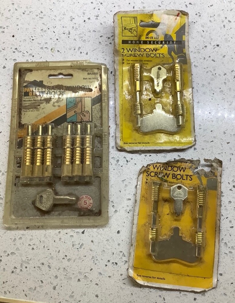 brass sash window locks NEW unopened 