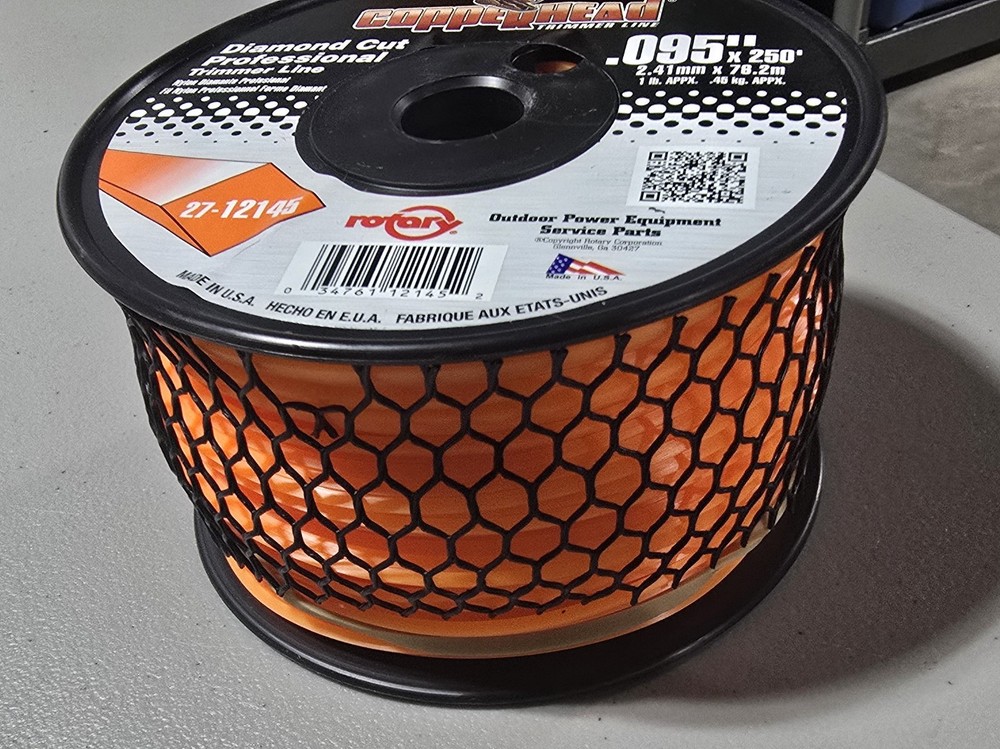 Rotary Copperhead Diamond Cut Trimmer String Line .95" X 250' 1 Pound Spool