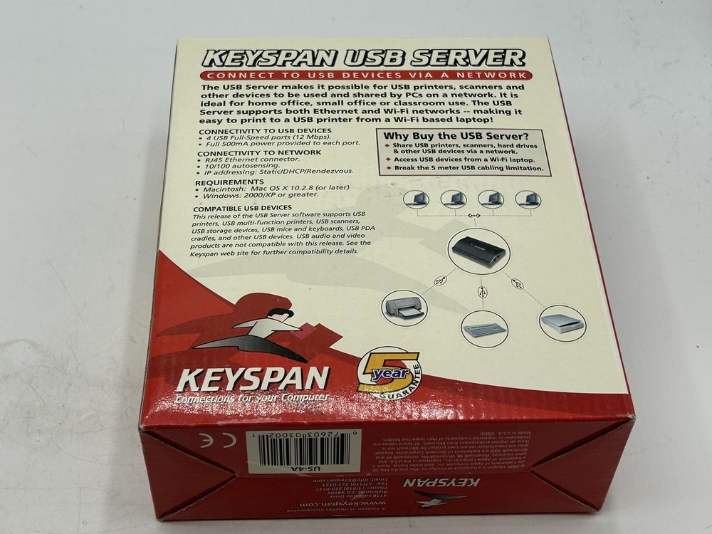 OPEN BOX Keyspan US-4A Network USB Server WITH FREE SHIPPING