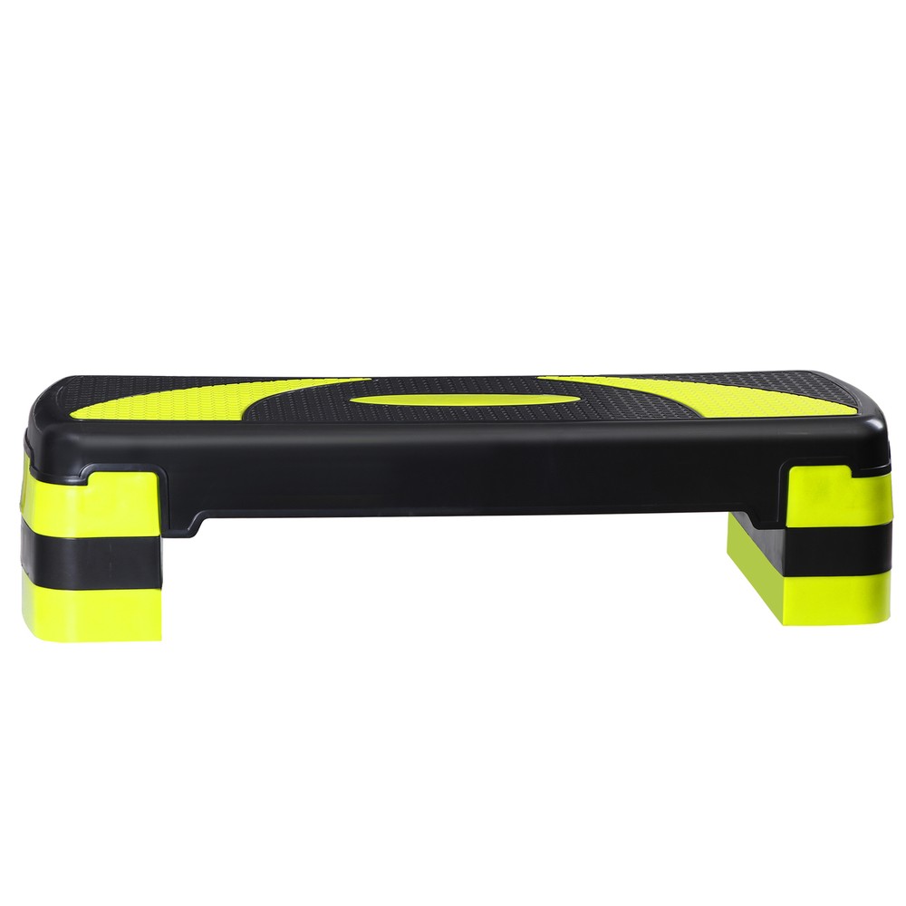 Step Aerobic Platform w/4 Stackable Riser Exercise Step Adjust 4"-6''-8'' Yellow