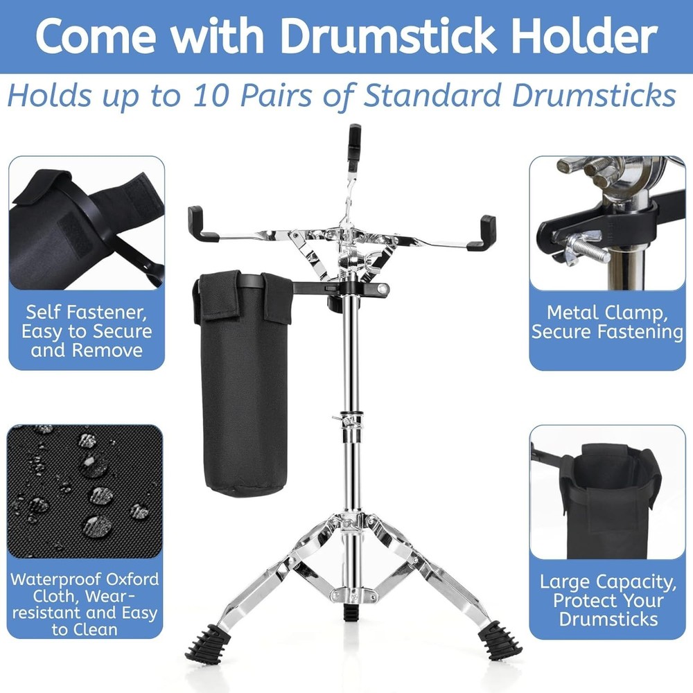 Portable Snare Drum Stand with Foldable Design - Stability & Convenience