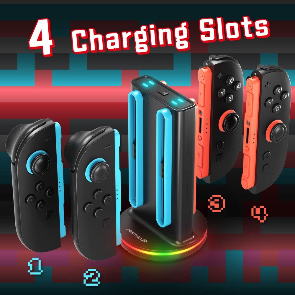Fosmon Charging Station for Nintendo Switch 2 Controller Joy Con Charger
