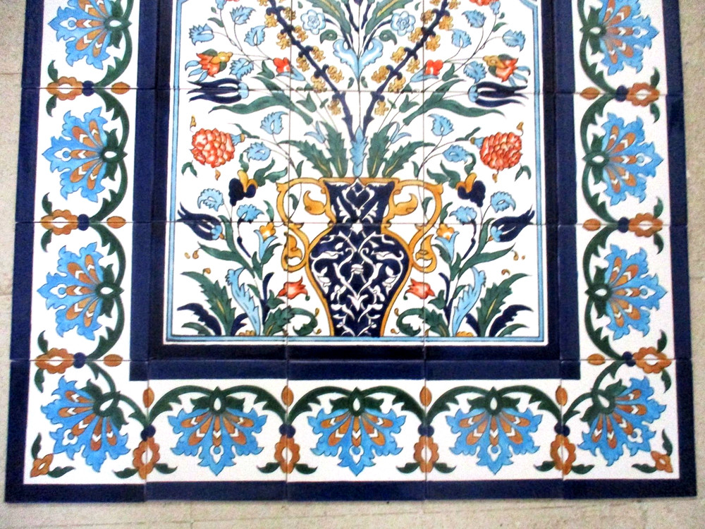 30" x 36" Hand painted Ceramic tile art panel Mosaic wall mural Backsplash