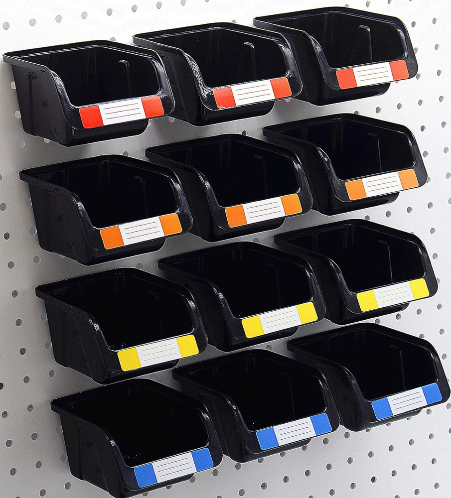 Pegboard Bins Kit 12 PACK Black Pegboard Parts Storage Tool Peg Borad Workbench