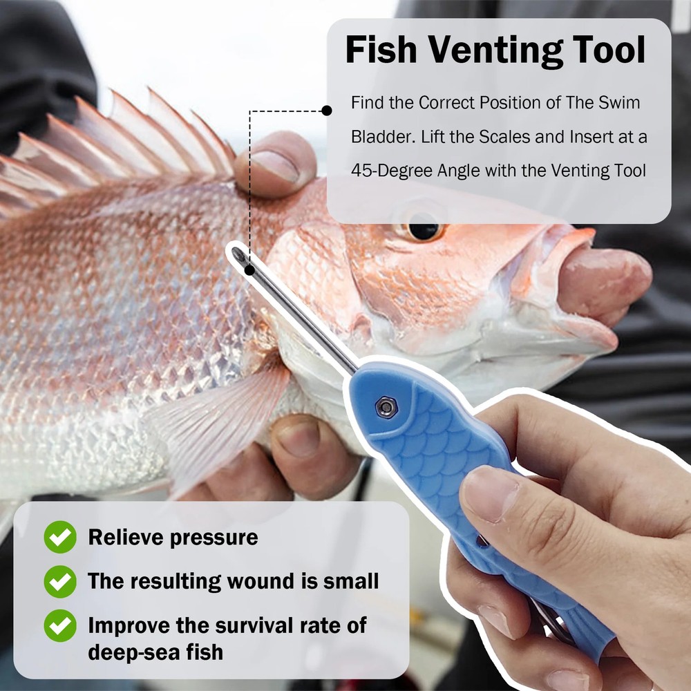Aventik Fish Venting Tool Fish Hook Remove Dehooker Venting Device Deep SeaFish