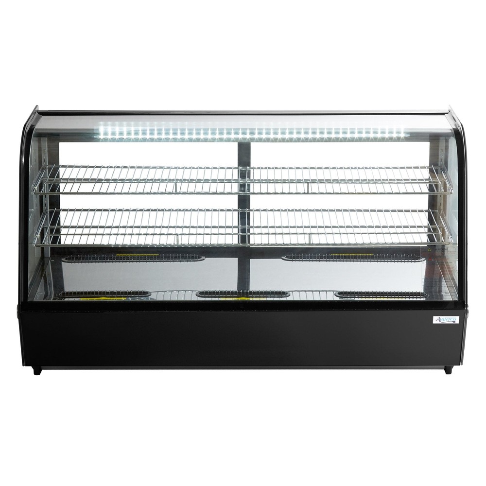 48" Black Refrigerated Countertop Bakery Display Case with LED Lighting