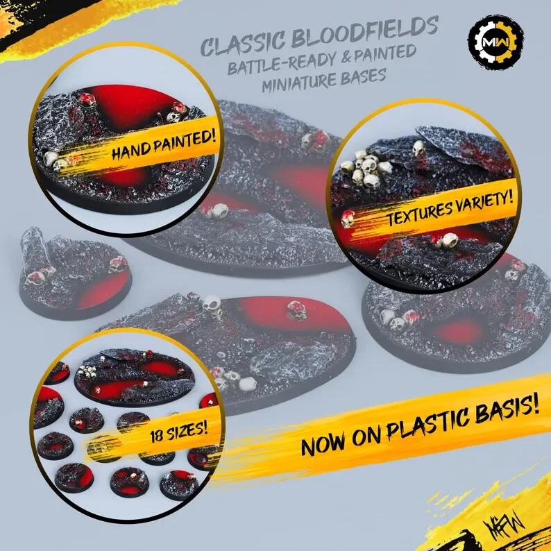 Bloodfields - Classic Battle Ready Bases - 1x 170x105oval [PAINTED]