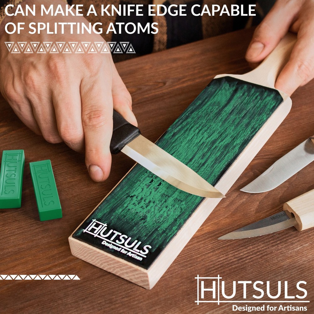 Hutsuls 2-Pack 5 Oz Green Knife Stropping Compound & Case Buffing Polishing Bars